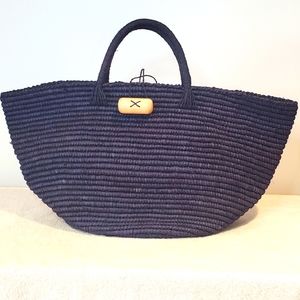 NWOT, Mar Y Sol Raffia Beach Tote Bag-Blue Color